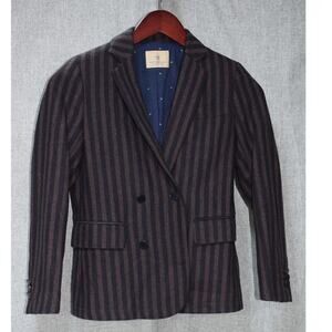 Scotch & Soda Striped Wool Double Breasted Blazer Jacket Size 38